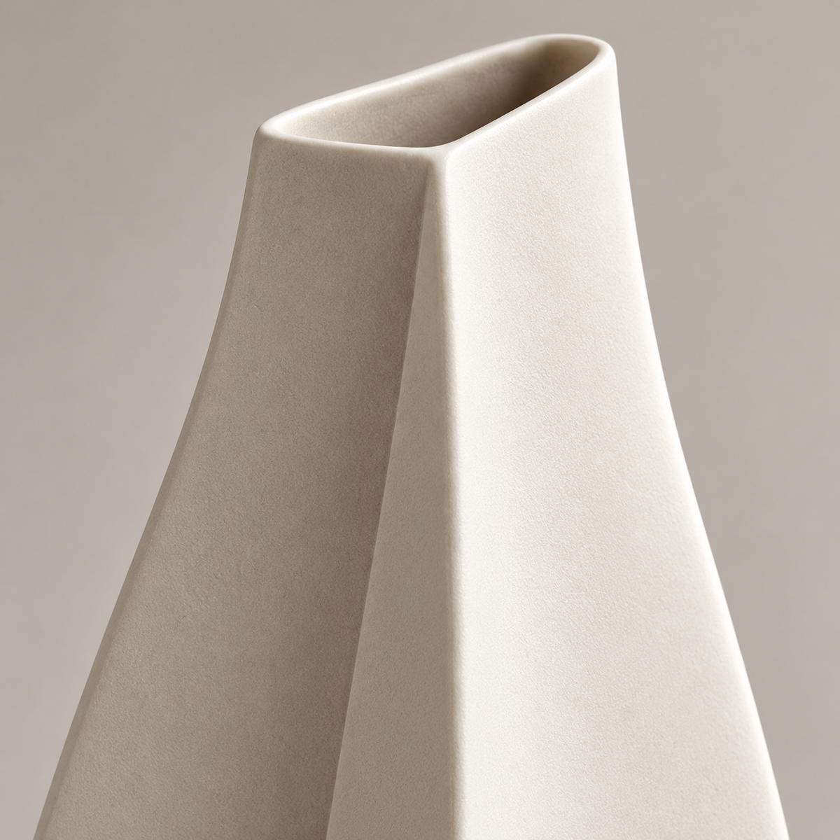 Caldris Fold Vase porcelain folds and rim detail