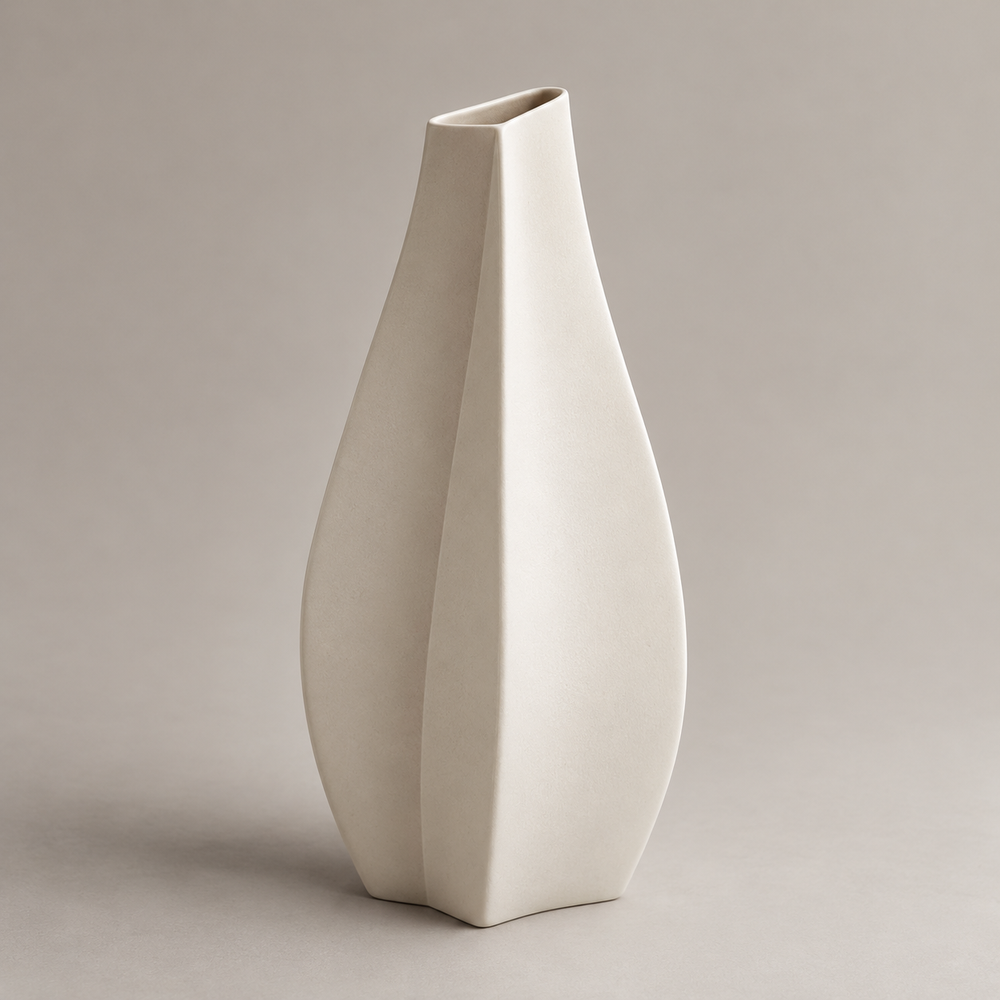 Caldris Fold Vase complete three-quarter studio view