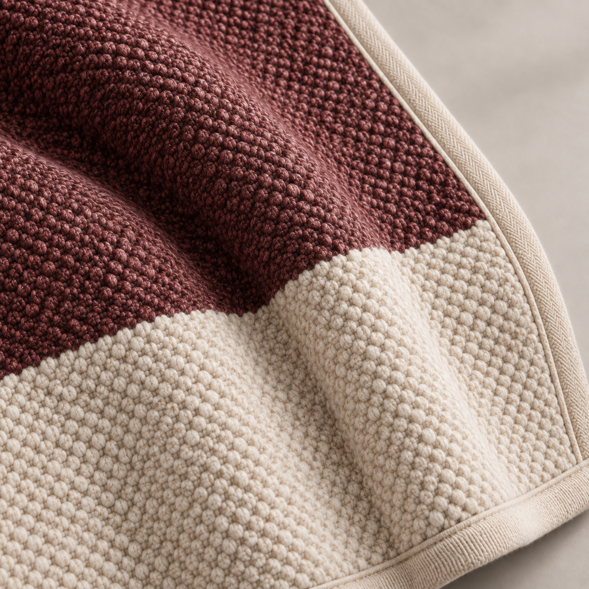 Corvelle Layer Throw weave and bound-edge detail