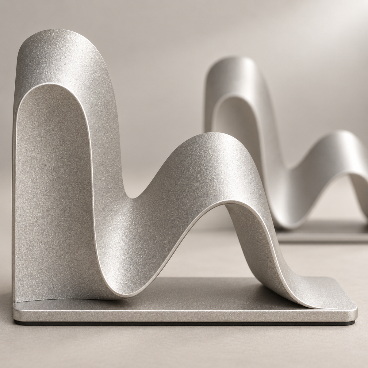Ellaire Ribbon Bookends cast surface and curved edge detail