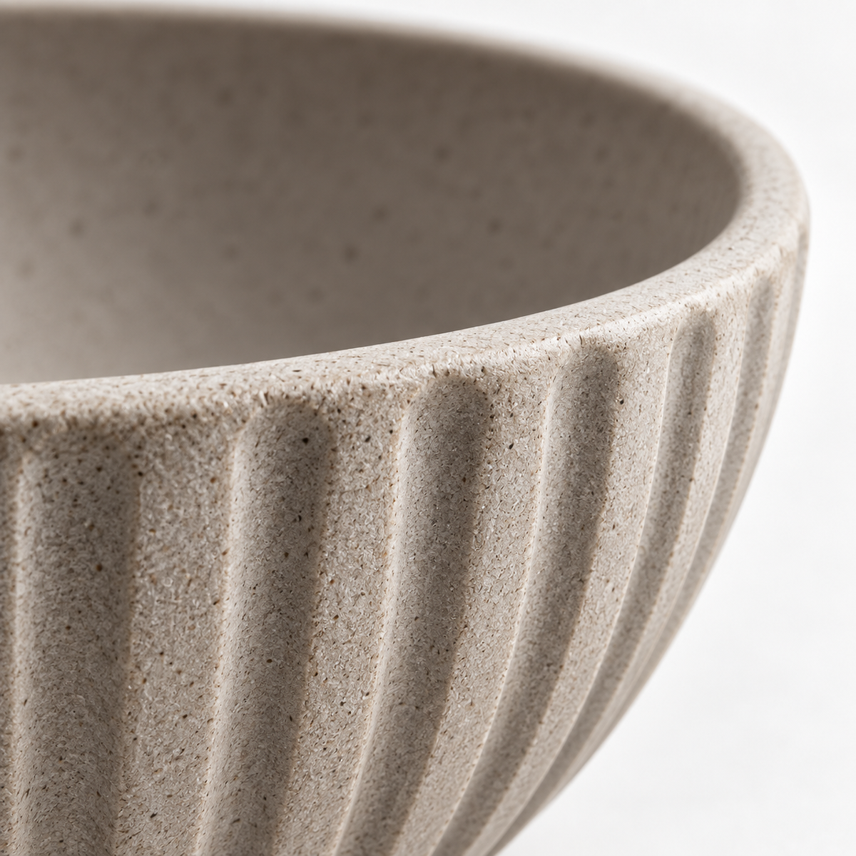 Nerisse Fluted Bowl rim and fluted ceramic detail