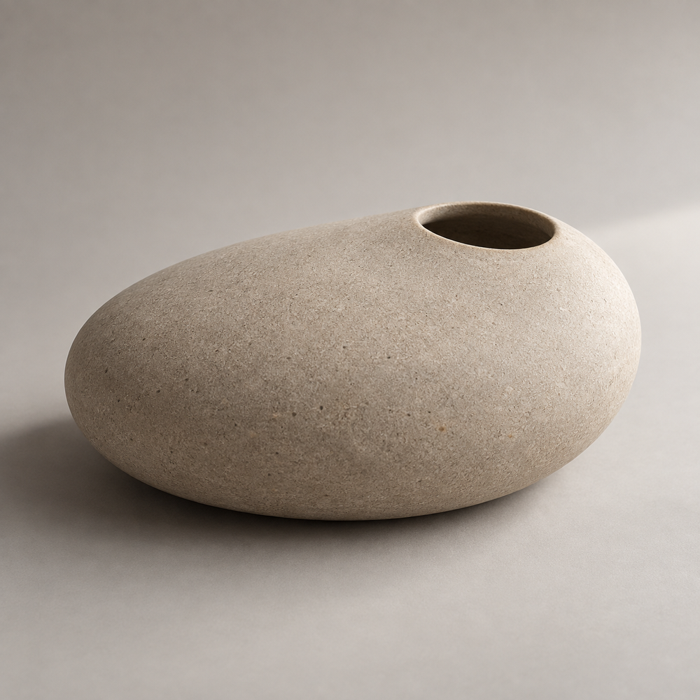 Ovelle Pebble Vase complete studio view