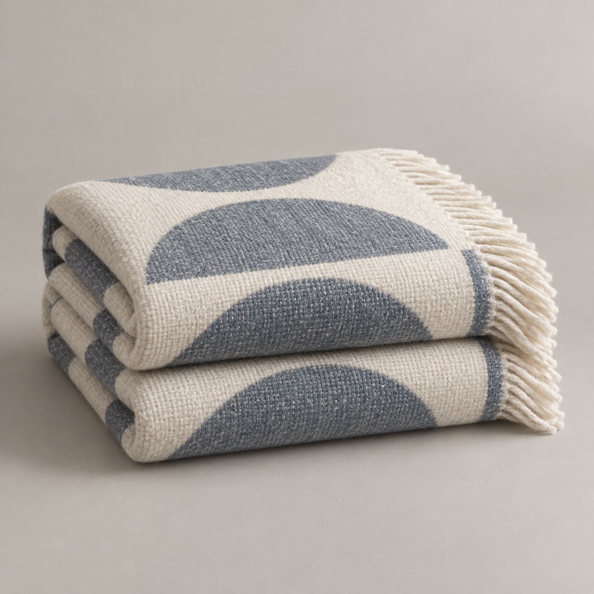 Selune Moon Throw folded to show pattern and fringe