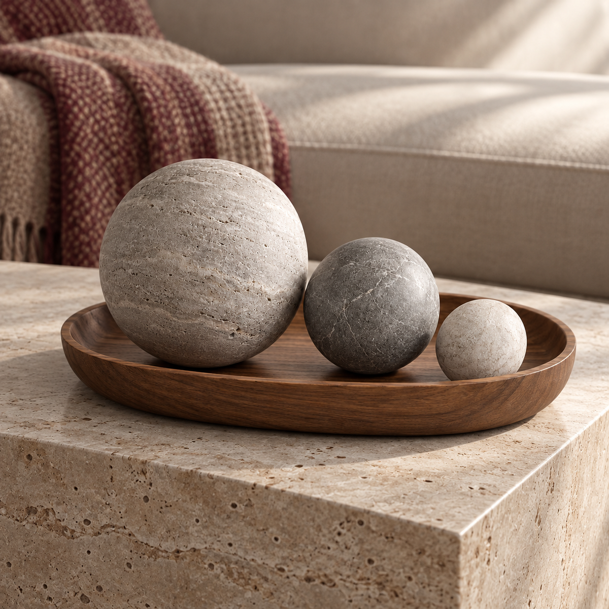Sorevia Orb Object Set on a low stone table
