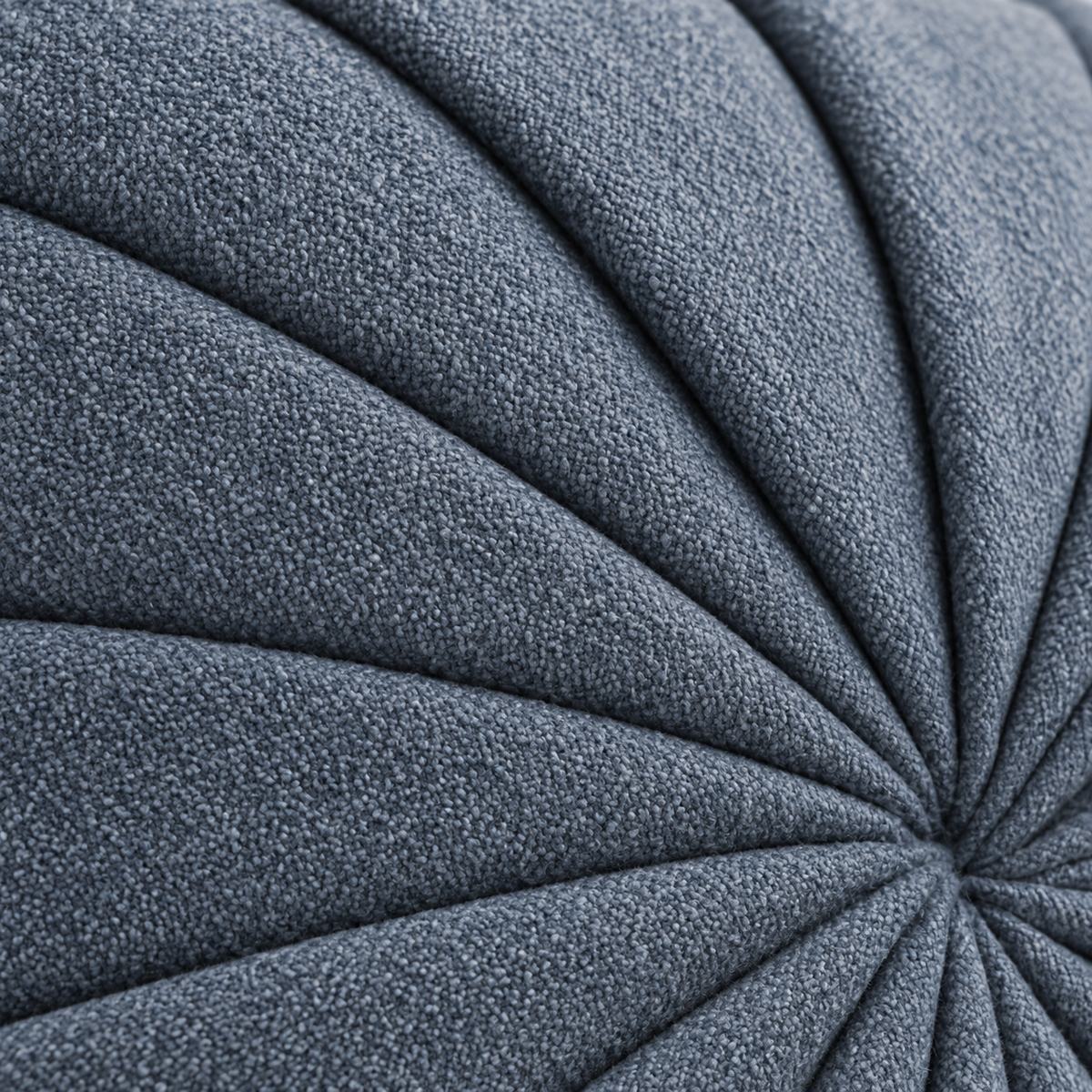 Vitrae Pleat Cushion wool fiber and radial seam detail